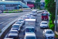 A miniature street at Kanpachi avenue in Tokyo daytime tiltshift