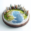 A miniature, stylized city model of the world Royalty Free Stock Photo