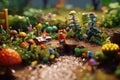 miniature,Super cute clay world,isometric view of garden. generative ai AIG32