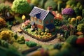 miniature,Super cute clay world,isometric view of garden. generative ai AIG32