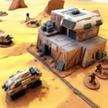 Miniature Tabletop Wargaming and terrain - generative AI Royalty Free Stock Photo