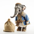 Elephant In Bavarian Costume With Money-filled Sack