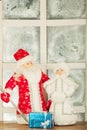 Miniature toy Santa Claus, Snow Maiden Royalty Free Stock Photo