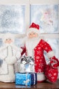 Miniature toy Santa Claus, Snow Maiden Royalty Free Stock Photo