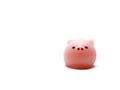 A miniature toy, small pink pig isolated on white background with empty space Royalty Free Stock Photo