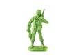 miniature toy soldier on white background, close-up Royalty Free Stock Photo