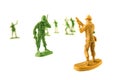 miniature toy soldiers on white background, close-up Royalty Free Stock Photo