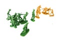 miniature toy soldiers on white background, close-up Royalty Free Stock Photo