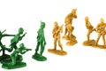 miniature toy soldiers on white background, close-up Royalty Free Stock Photo