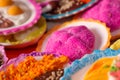 Miniature traditional plates of food used as decoration for Day of the Dead holiday