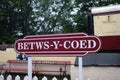 Miniature train station sign. Betws-y-coed. North Wales, UK