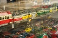 Miniature Tram Souvenirs on Display in Lisbon, Portugal Royalty Free Stock Photo