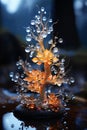 miniature tree figurines made of glass or ceramics, beautiful decoration