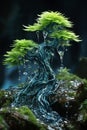 miniature tree figurines made of glass or ceramics, beautiful decoration