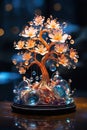 miniature tree figurines made of glass or ceramics, beautiful decoration