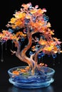 miniature tree figurines made of glass or ceramics, beautiful decoration