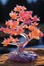 miniature tree figurines made of glass or ceramics, beautiful decoration