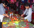 Miniature vegetables and fruits for sale