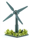 Miniature Wind Turbine Model for Renewable Energy Concept Royalty Free Stock Photo