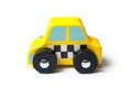 Miniature wooden car on white background - concept taxi Royalty Free Stock Photo