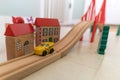 Model Kid Toys, Wooden Train Rail Town Yellow car