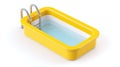 Yellow Rectangular Pool with Ladder: Refreshing Summer Fun Royalty Free Stock Photo