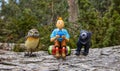 Miniatures of Tintin, Owl and Tasmanian devil