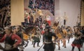 Miniatures of traditional Japanese soldiers in Osaka Castle.