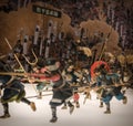 Miniatures of traditional Japanese soldiers in Osaka Castle.