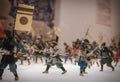 Miniatures of traditional Japanese soldiers in Osaka Castle.