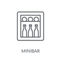 Minibar linear icon. Modern outline Minibar logo concept on whit