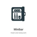 Minibar vector icon on white background. Flat vector minibar icon symbol sign from modern hotel and restaurant collection for