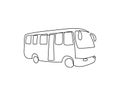 Minibus, busload continuous line drawing. One line art of urban transport, city transport.