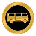 Minibus button on white. Royalty Free Stock Photo