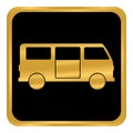 Minibus button on white. Royalty Free Stock Photo
