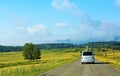 Minibus on the country highway