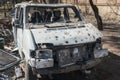 Minibus damaged by fragments of artillery shells the concept of killing civilians