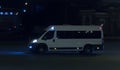 Minibus Driving Night City Royalty Free Stock Photo