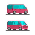 Minibus image in flat style