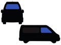 minibus silhouette on white background Royalty Free Stock Photo