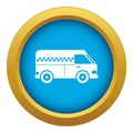 Minibus taxi icon blue vector isolated