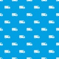 Minibus taxi pattern seamless blue