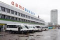 Minibuses parking near Moscow Central Bus Terminal