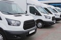 minibuses and vans outside