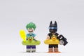 Lego vacation joker and batman minifigures isolated on white background