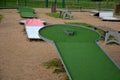 minigolf course in park catch golf balls behind obstacle. Royalty Free Stock Photo