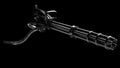 Minigun on a black background Royalty Free Stock Photo