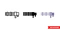 Minigun icon of 3 types color, black and white, outline. Isolated vector sign symbol