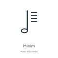 Minim icon vector. Trendy flat minim icon from music and media collection isolated on white background. Vector illustration can be
