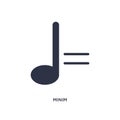 minim icon on white background. Simple element illustration from music and media concept